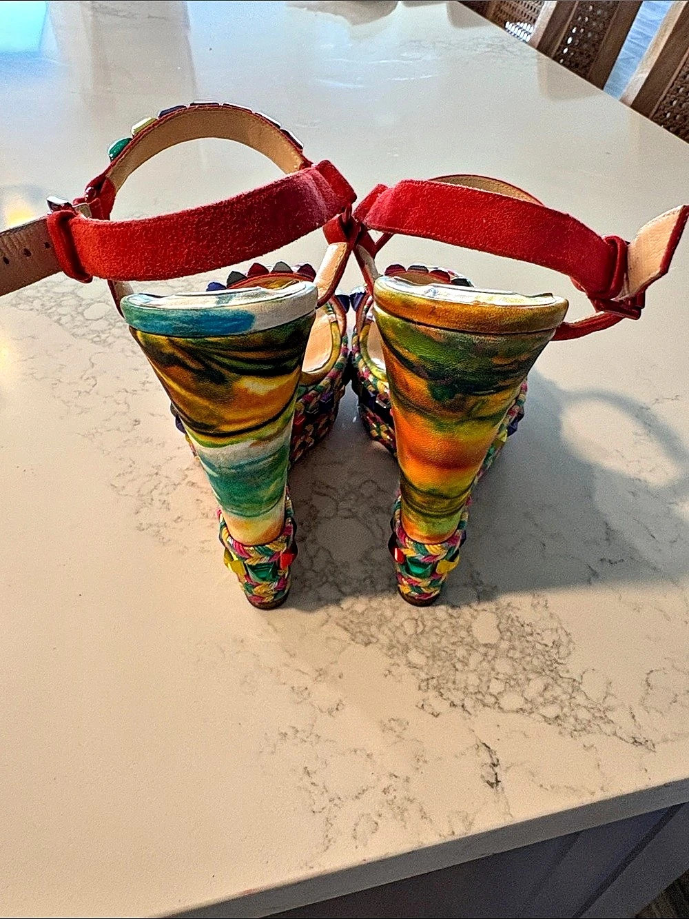 Christian Louboutin Cataclou Duplice Bambola Tie-Dye Wedge - Picture 8 of 9